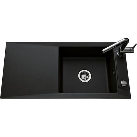 Évier de cuisine nigra SIRO - L 1000 x l 490 x P 200 mm - sous-meuble 60 cm - Aquatop (1/3)