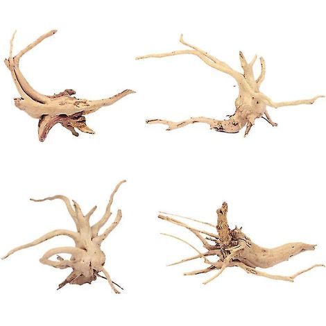 Lot de 4 morceaux de bois flotté pour aquarium d'eau douce (1/3)