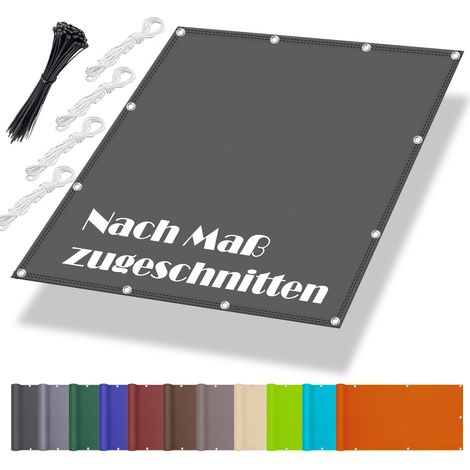 Voile d'ombrage pour balcon - 2,5 x 4 m - En toile imperméable - Plusieurs tailles et couleurs - Filet d'ombrage avec cordes de fixation - Protection UV - Résistant aux intempéries - Pour jardin (1/5)