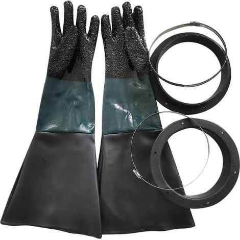 Sandstrahlhandschuhe mit O-Ringen für Sandstrahlarbeiten, 23,6 Zoll (1/5)