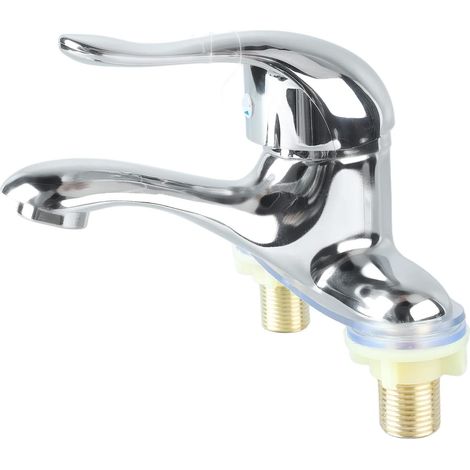 Robinet pour vasque, 2 trous, eau chaude/froide, pour lavabo (1/5)