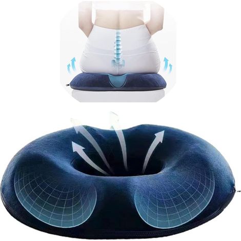 Cuscino rotondo in memory foam - Cuscino ortopedico per sedile - Cuscino in memory foam per emorroidi - Cuscino ortopedico in memory foam (1/5)