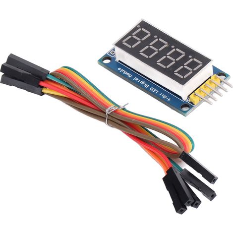 Module d'affichage LED 4 chiffres à tube numérique, pilote 74HC595, écran ajustable avec cavalier, alimentation 3,3V-5V (1/5)