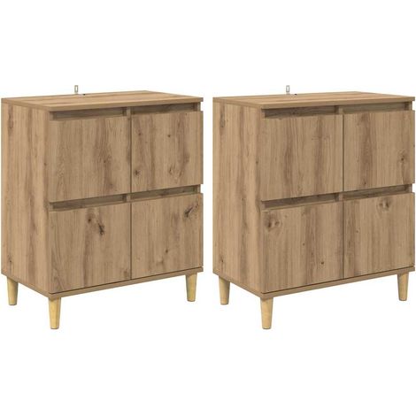 2 pcs Sideboard/Anrichte/Buffet Artisan-Eiche 60 x 35 x 70 cm Holzwerkstoff LXWW511516 (1/5)