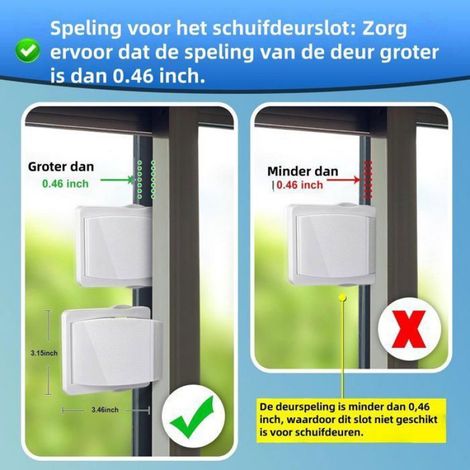 Lot de 2 - Verrou de porte coulissante - Verrous de sécurité - Butées de fenêtre - Verrous de sécurité pour portes Femeo (1/5)