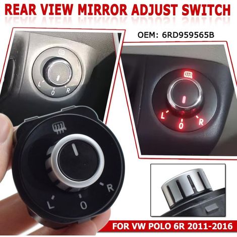 6RD959565B Spiegelverstellknopf für VW Polo 6R 2011-2016 (Schwarz) (1/5)