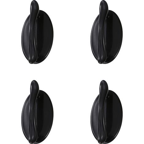 Manija de puerta de entrada, manija de puerta corredera, manija de puerta adhesiva negra, 4 piezas, piezas de manijas de puertas y ventanas de plástico, gabinetes, cajones, alacenas (1/4)