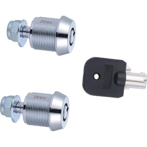 Serrure tubulaire à bouton, sécurité avec retenue de clé, lot de 2 (1/5)