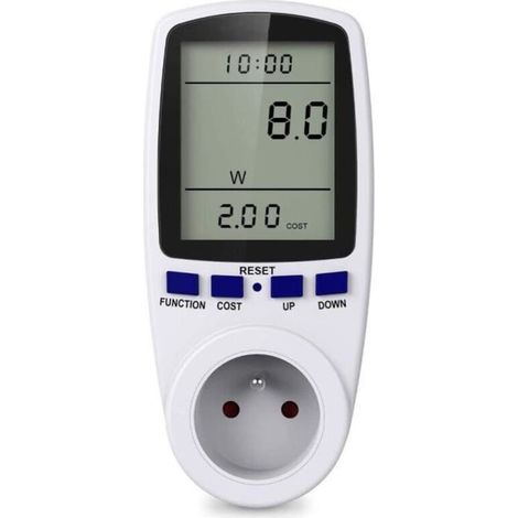 Prise Compteur d'Énergie Numérique,Prise de Consommation Electrique Surveillance de l'Énergie pour les Gros Appareils (1/4)