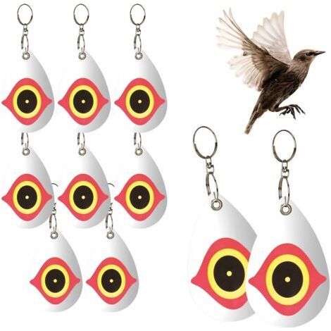 (10 pièces métal) 13,5 x 8,5 cm répulsif pour Pigeon, Corbeau, Moineau épouvantail Pendentif, Plastique, réfléchissant (1/5)