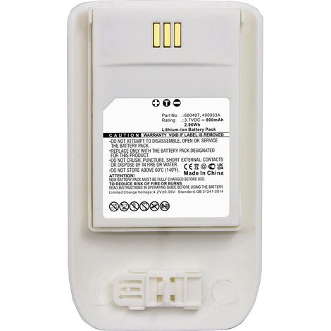 Batería CoreParts de iones de litio de 2,96 Wh, 3,7 V, 800 mAh, color blanco, para teléfonos Mitel, Ascom y MBXCP-BA255