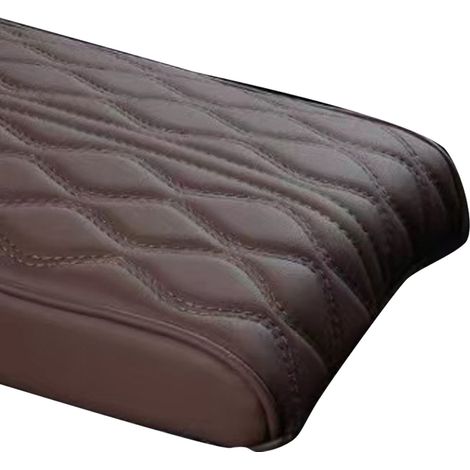 Komfortabler Armlehnenbezug aus PU-Leder, universelles Armlehnenkissen für die Mittelkonsole im Auto, kaffeefarben (1/5)