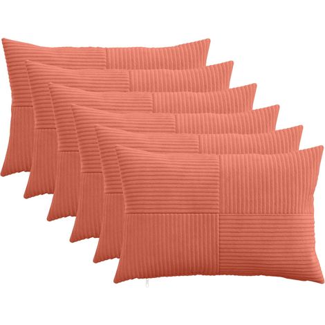 Kissenbezug 6 pcs ALMELO Rot-Orange 30 x 50 cm Cord vidaXL