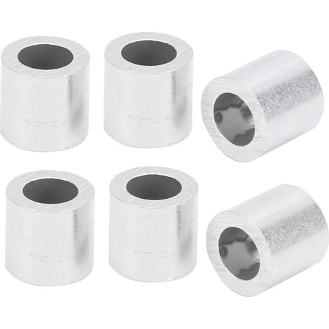 100 Manchons de sertissage alu Ø6mm, œil rond, câble acier, lot de 100 pièces, fournitures industrielles. (1/5)