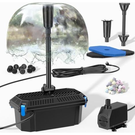 Biling Complete Pond Filter Kit with 2400 l/h Pump - Pond Pump with Transparent Filter for Garden Ponds up to 4000 l - Decorative Water Feature for Stream - Fountain Pump (1/3)