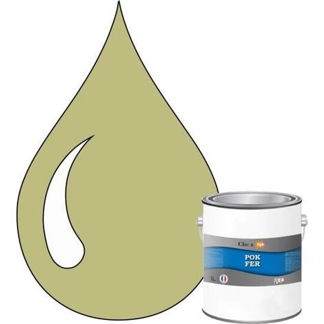 Peinture Fer Antirouille – Métal Extérieur Intérieur, Satinée, Protection Rouille - 1L - RAL 1000 - Beige vert