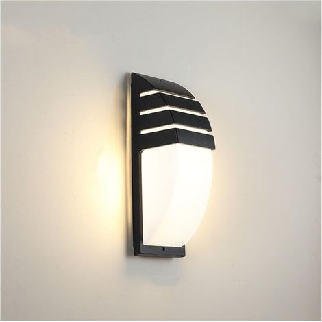 Grand luminaire d'extérieur 12 W pour terrasse et jardin - Étanche et résistant à l'humidité - 1 pièce, noir, lumière chaude (1/4)