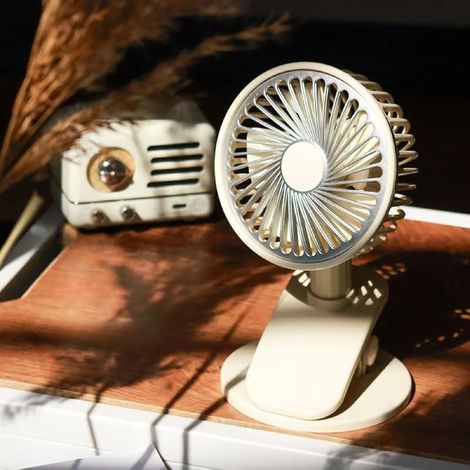 Clip rechargeable sur petit ventilateur avec lumière LED, clip portable extérieur sur ventilateur, 3 modes. (1/4)