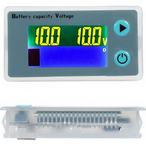 Moniteur de batterie LCD 10-100V pour 12V/24V/36V/48V, testeur capacité tension température avec alarme, camping-car bateau (1/5)