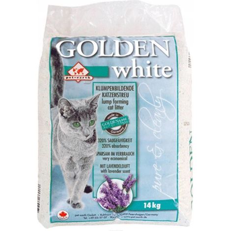 Golden-grey Pet-Earth Litière Lavande 7 kg Blanc
