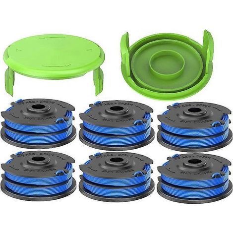 S3s para Cortador de Grama Greenworks 21212 21272: 6 Carretéis de Linha com 2 Tampas X6e, 29082 29242 (1/5)