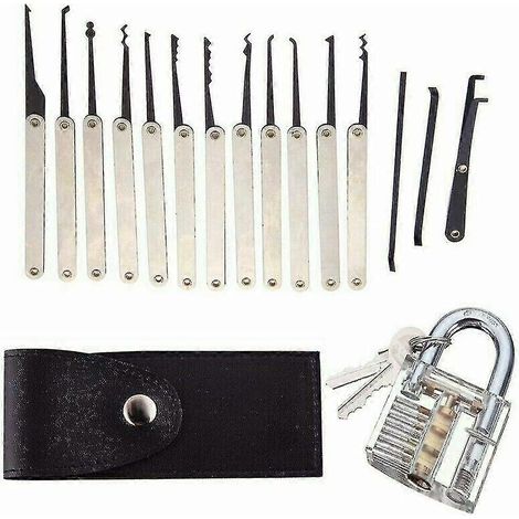 Kit de 15 outils de crochetage pour l'ouverture de serrures, extracteur de clés et entraînement à la serrurerie. (1/5)
