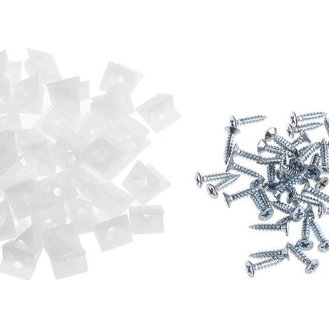 50 pièces de réparation pour fond de tiroir de meuble en plastique blanc KLB (1/4)