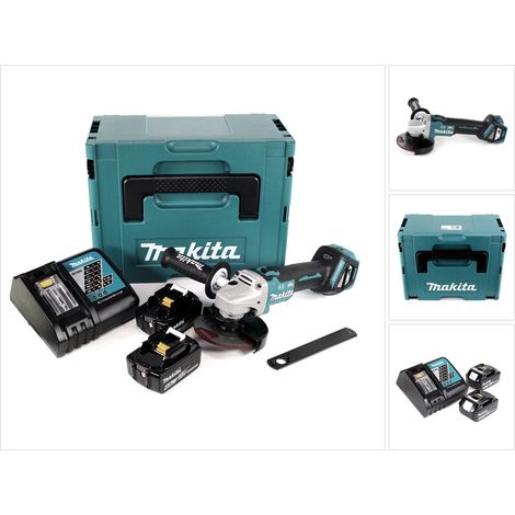 Makita DGA 513 RGJ Akku Winkelschleifer 18V 125mm Brushless + 2x Akku 6,0Ah + Ladegerät + Makpac (1/5)
