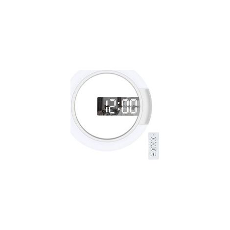 Orologio da parete a LED, telecomando creativo, orologio digitale, specchio concavo, display della temperatura - Crezuo