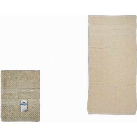 TRADE SHOP - Asciugamano Da Bagno Ospite In Cotone Morbida 30 X 50 Cm 65gr Colore Beige 79493 - (1/2)