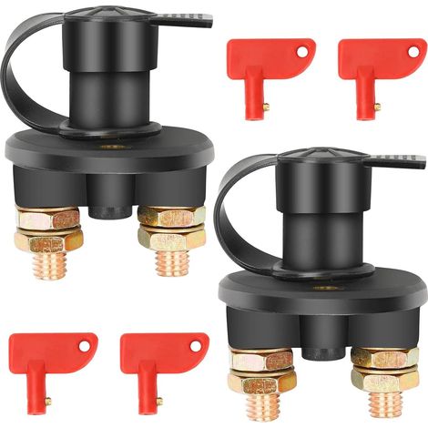 2 Pièces Coupe Circuit Batterie 12v / 24V Interrupteur coupe Batterie ON/OFF Coupe-batterie de voiture pour Yacht Bateau Camion Bus Camping-Cars Voiture Moto (1/5)