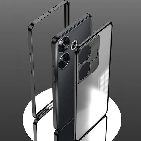Custodia per Xiaomi Poco F6, custodia con cornice, oro (1/3)