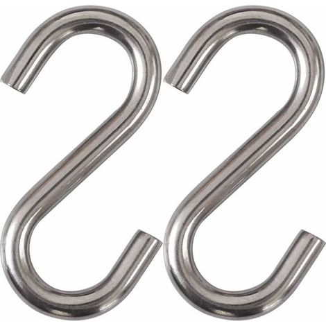 2er-Pack Hochleistungs-S-Haken aus Edelstahl 304, 7,6 cm große S-Haken für Hängemattenschaukeln, Allzweckhaken in Industriequalität