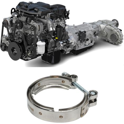 Die V-Klemme für den Abgasauslass des Turbinenrohrs passt für Dodge Cummins 1989-2002 (Teilenummer: ZQGJ-3643). (1/5)