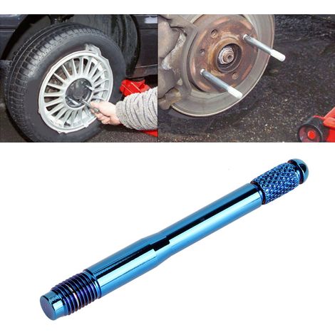 Goupille de positionnement de pneu M12x1,5, outil auxiliaire pour le montage de roue, compatible avec la plupart des véhicules allemands, finition bleu cuit. (1/4)