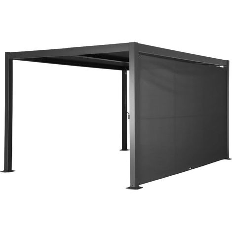 Louvered pergola 4x3m and 4m awning anthracite - Palace