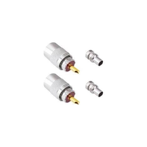PL259 2er-Packung UHF-Koaxialstecker (männlich) zum Löten mit 50-Ohm-Reduzierstücken für RG58, RG59, RG8, RG8x, RG213, RG142, LMR195, LMR400, Koaxialkabel, Amateurfunkantennen – Crezuo (1/3)