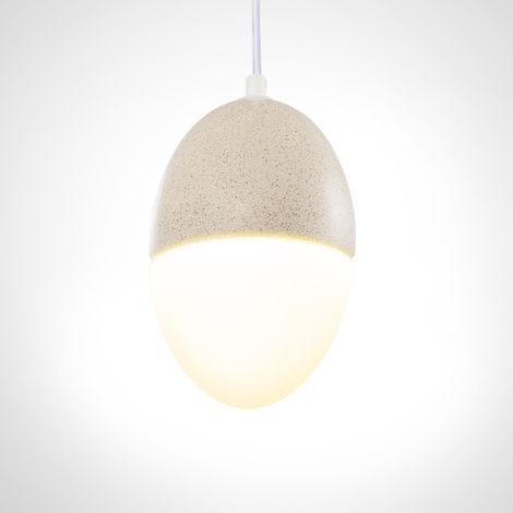 Paco Home Pendelleuchte, E27, Lampe Für Wohnzimmer Esszimmer Küche, Höhenverstellbar  Beton-Sandstein-Weiß,  ohne Leuchtmittel