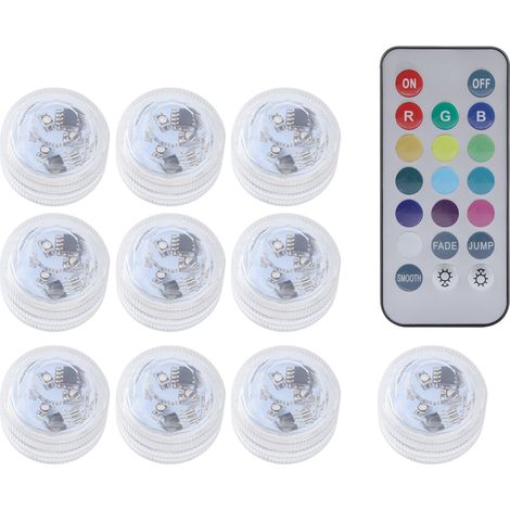 Bougie LED Étanche - Télécommande Sans Fil - Couleurs Changeantes - Usage En Intérieur Et En Extérieur - 10 Pièces (1/5)