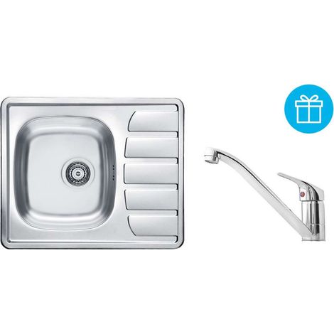 Alveus Sets - Spüle-Set Zoom 10 und Armatur Riviera + Geschenk, chrom SETA265