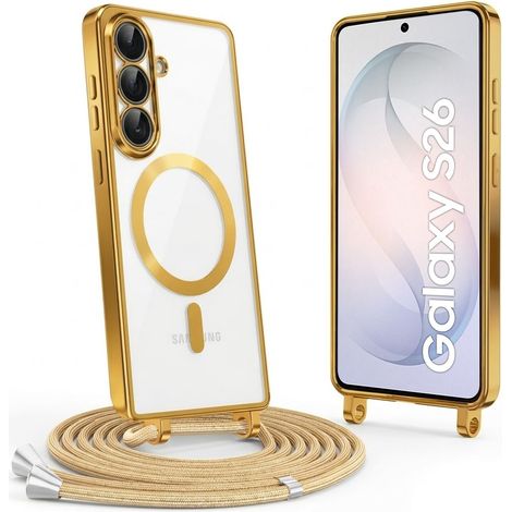 Funda para Samsung Galaxy S26, Electro MagSafe, color dorado + cordón (1/4)