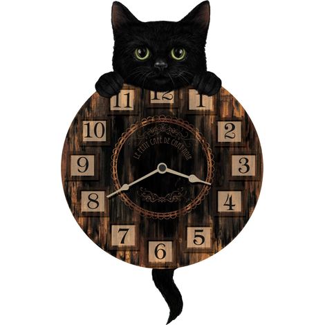 Nemesis Now Kitten Tickin' Clock 25cm Marrone