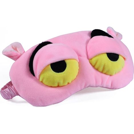 Schlafmaske, lustige Schlafmaske mit Froschmuster (rosa), ideal für Reisen und Lidschatten