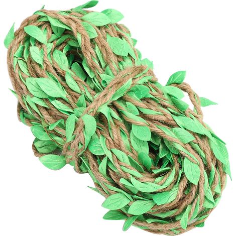 Guirlande verte artificielle 10m/32,8ft, feuillage faux DIY déco mariage jardin fête maison, lierre simulé pour décoration intérieure extérieure, guirlande de feuilles réaliste (1/5)