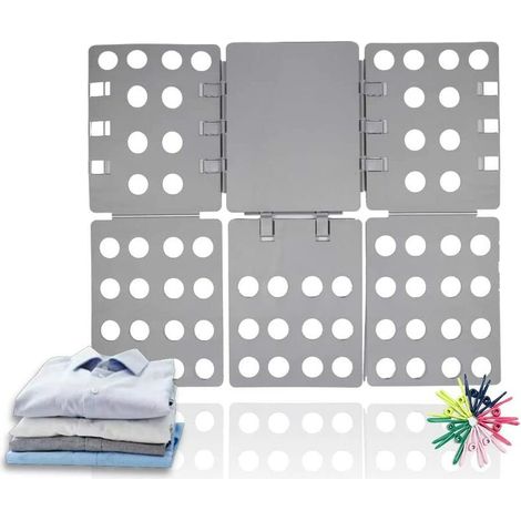 Planche à Plier Le Linge Pli Linge 56 x 68 cm Planche à Plier vêtements Planche À Plier Les T-Shirts Robes Pantalons Serviettes V7031A (Gris) (1/5)