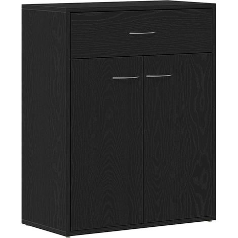 Buffet,Bahut,Meuble de Rangement avec tiroir Noir 60 x 30 x 75 cm Bois d'ingénierie CFW38268 (1/5)