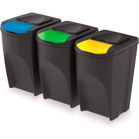 Eden Park Keden Sortibox contenitori per raccolta differenziata neri impilabili (1/5)