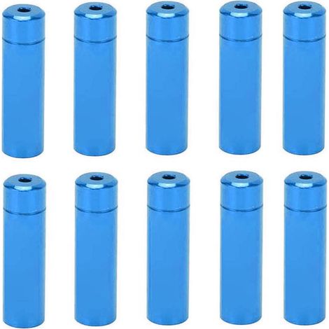 10Pièces Embouts de Câble de Vitesse Vélo en Alliage d'Aluminium 4mm Capuchons pour Câble de Dérailleur VTT Route Bleu (1/5)