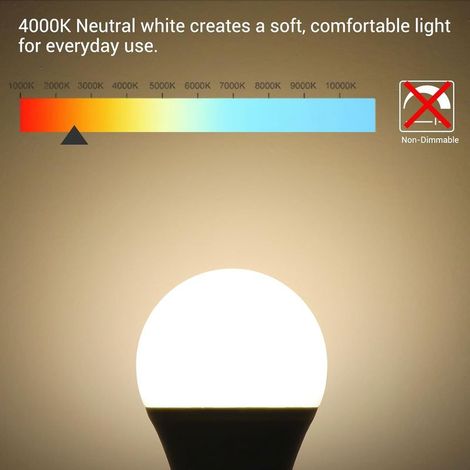 6er-Pack E27 12W LED-Lampen, Neutralweiß 4000K, entspricht 100W Glühlampe, 1200lm, Edison A60-Fassung, großes Schraubsockel, 175V-265V Wechselstrom, nicht dimmbar, für Steh- und Wandleuchten (1/4)