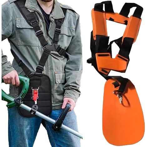Arnés de cables para cortacésped con dos hombros, práctico arnés de cables de dos hombros para batidor, accesorios para cortacésped, ajustable para cortacésped de jardín (color naranja) (1/5)